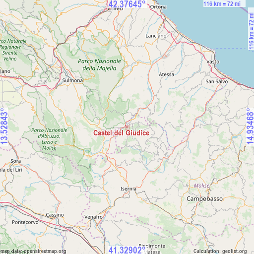 Castel del Giudice on map