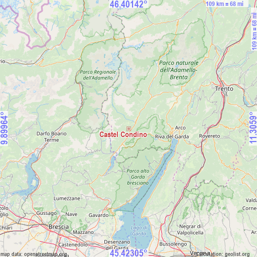 Castel Condino on map