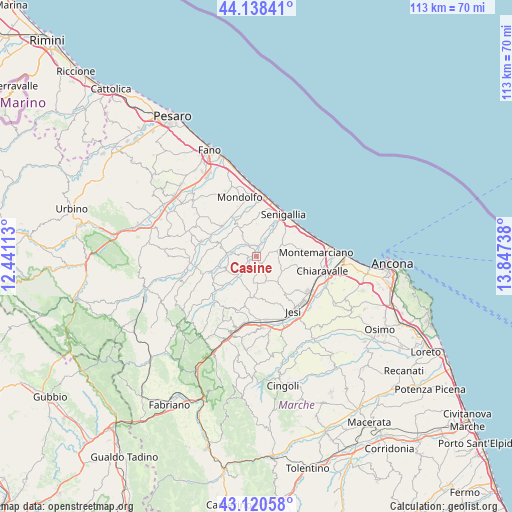 Casine on map