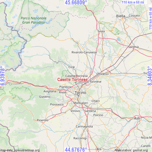 Caselle Torinese on map