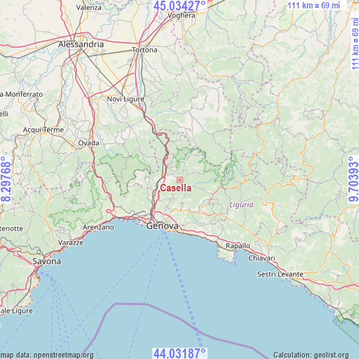 Casella on map