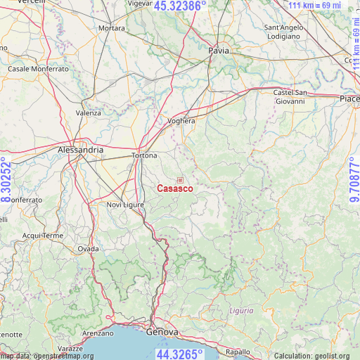 Casasco on map