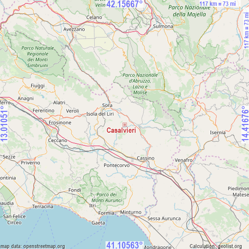 Casalvieri on map