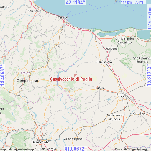 Casalvecchio di Puglia on map