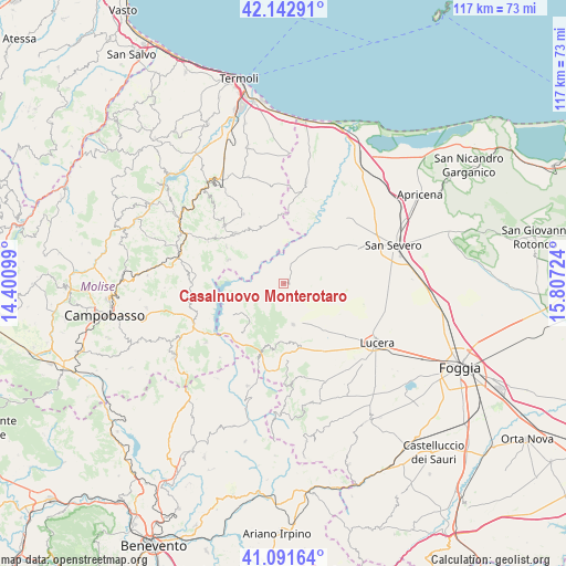 Casalnuovo Monterotaro on map
