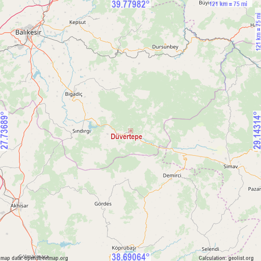 Düvertepe on map