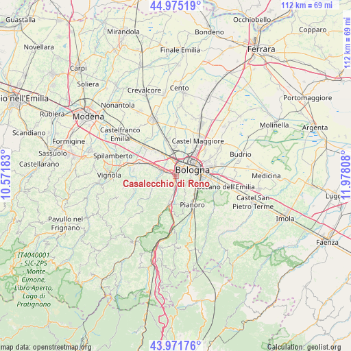 Casalecchio di Reno on map