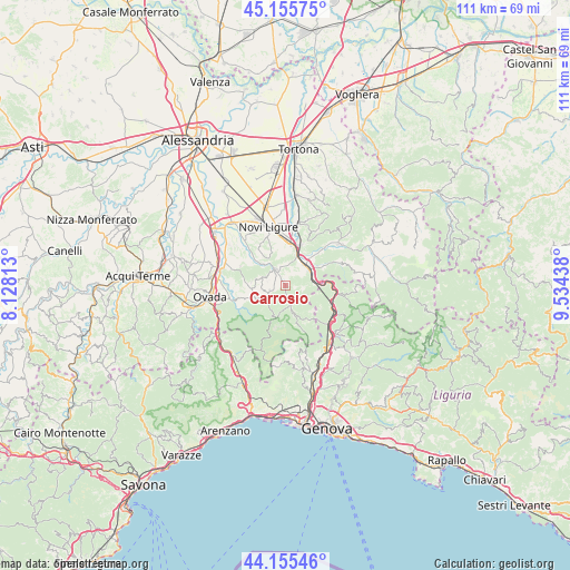 Carrosio on map