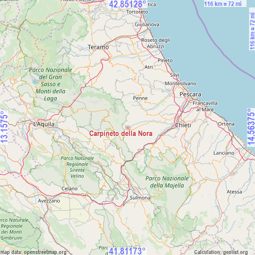 Carpineto della Nora on map