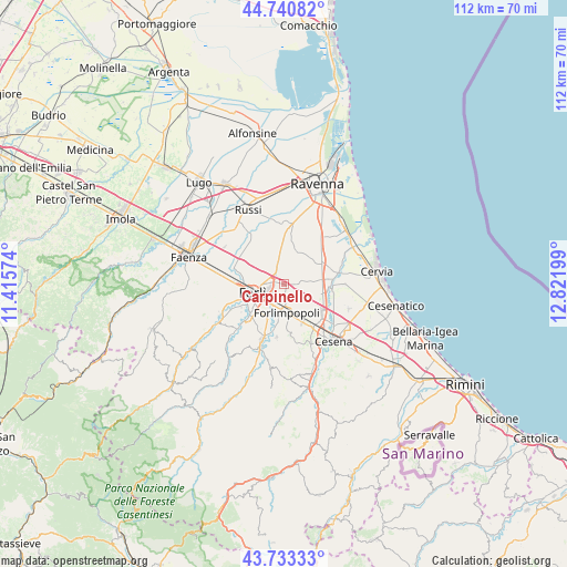 Carpinello on map