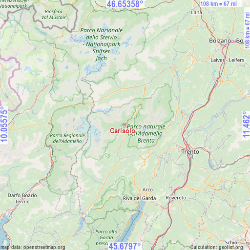 Carisolo on map