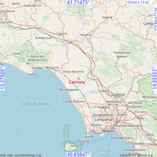 Carinola on map