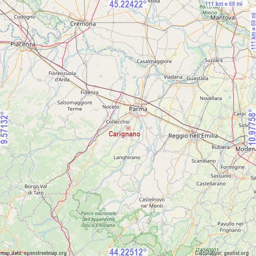 Carignano on map