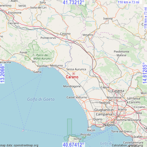 Carano on map