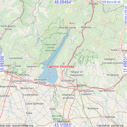 Caprino Veronese on map