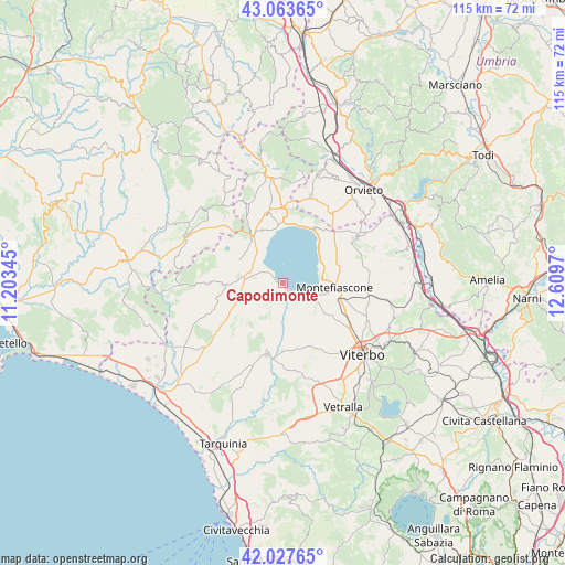 Capodimonte on map