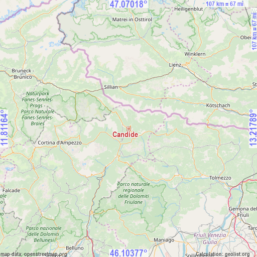 Candide on map