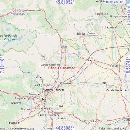 Candia Canavese on map