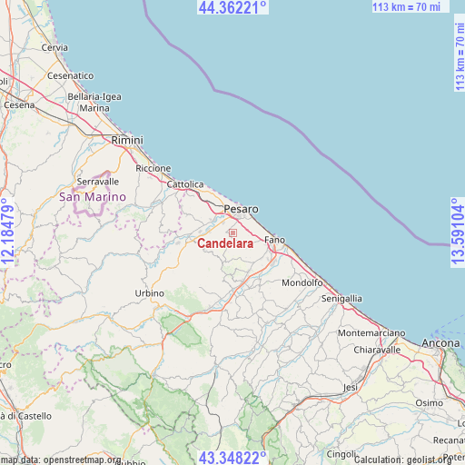 Candelara on map