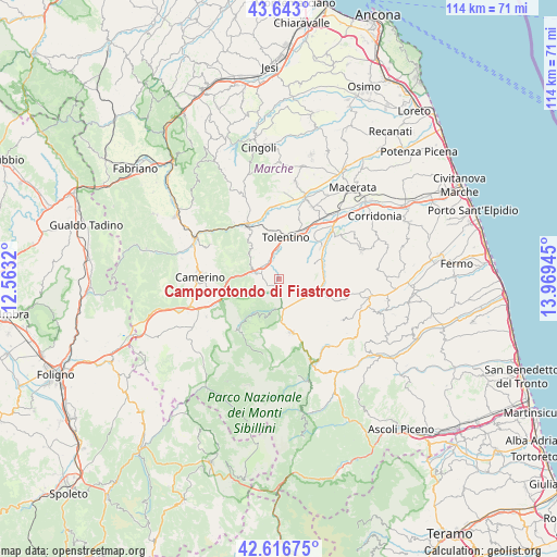 Camporotondo di Fiastrone on map