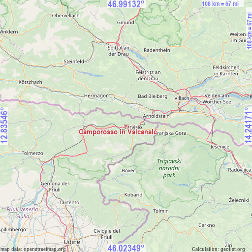 Camporosso in Valcanale on map