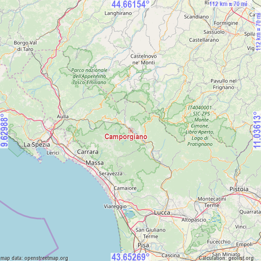 Camporgiano on map