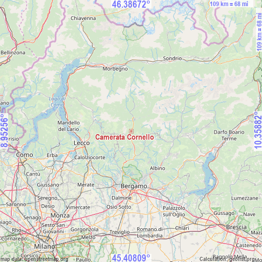 Camerata Cornello on map