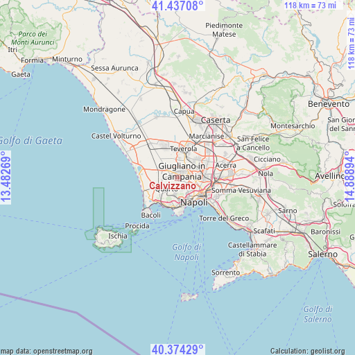 Calvizzano on map