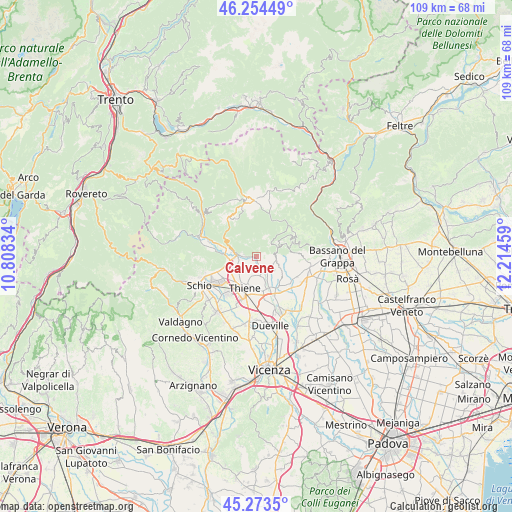 Calvene on map