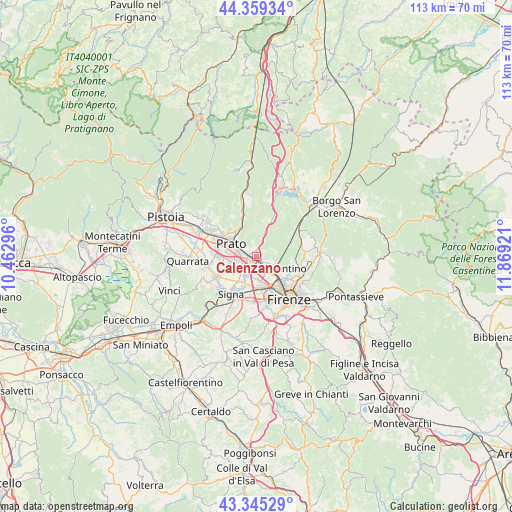 Calenzano on map