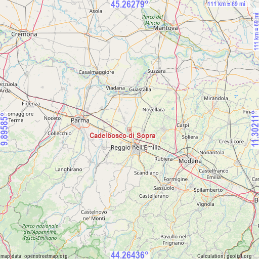 Cadelbosco di Sopra on map