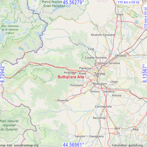 Buttigliera Alta on map