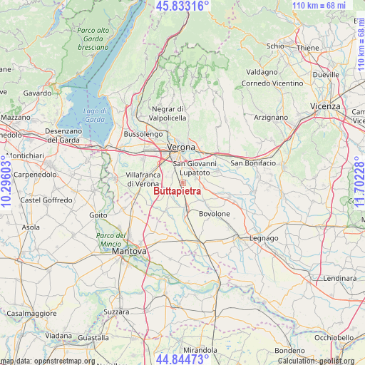 Buttapietra on map
