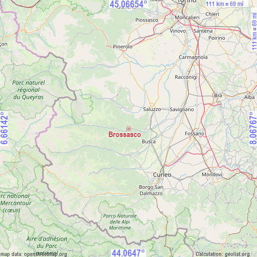 Brossasco on map