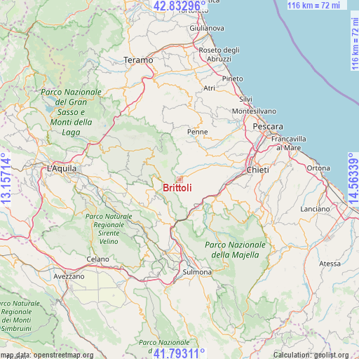 Brittoli on map