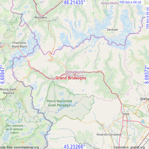 Grand Brissogne on map