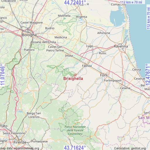 Brisighella on map