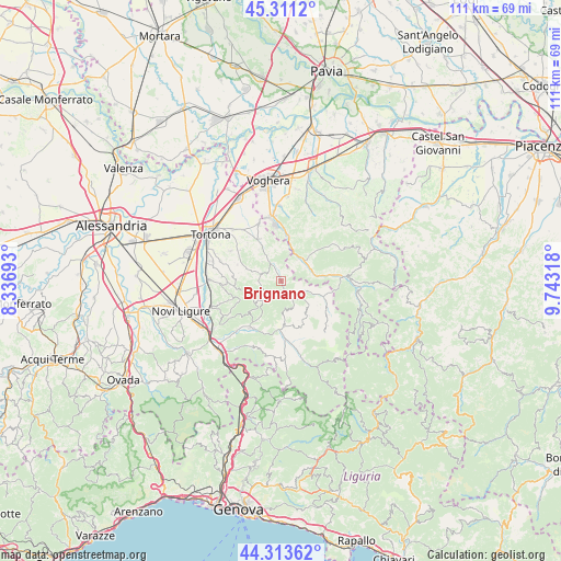 Brignano on map