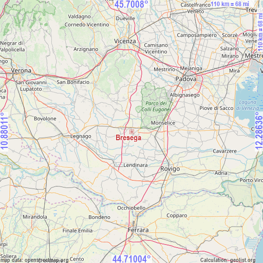 Bresega on map