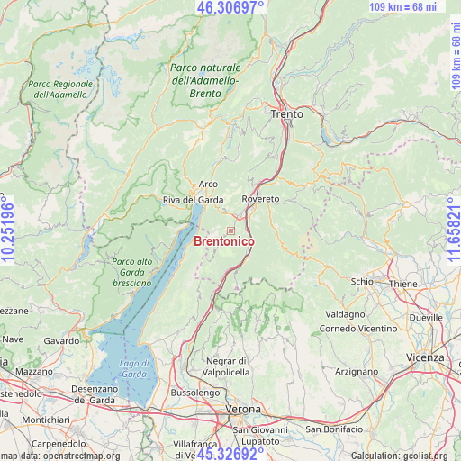 Brentonico on map