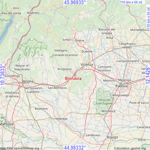 Brendola on map