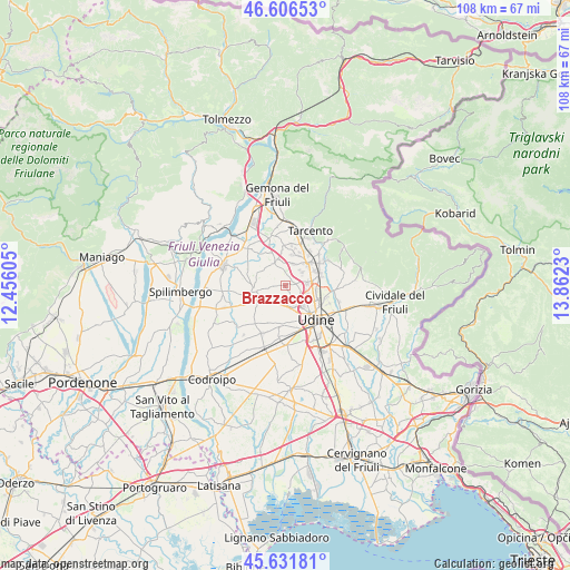Brazzacco on map