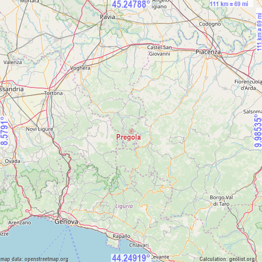 Pregola on map