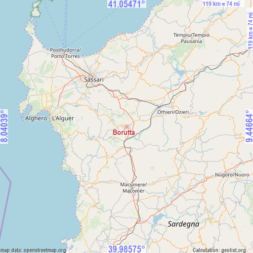 Borutta on map