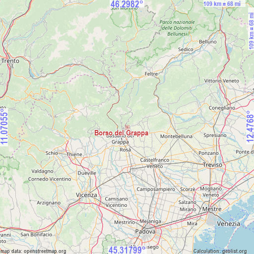 Borso del Grappa on map