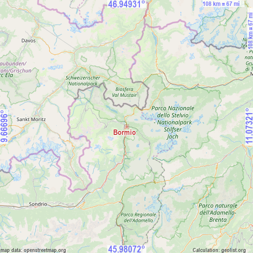 Bormio on map