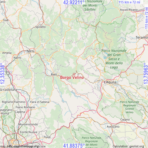 Borgo Velino on map