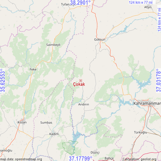 Çokak on map