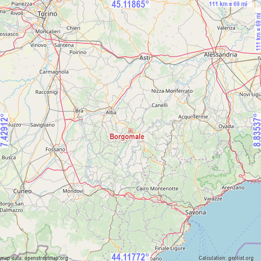 Borgomale on map