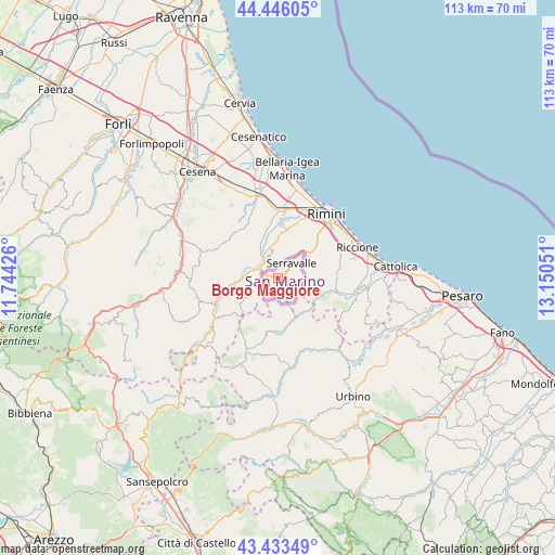 Borgo Maggiore on map